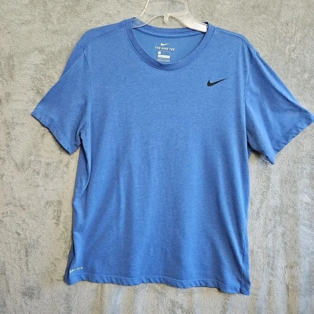 Nike tee Swim Dri-Fit T-shirt Blue Men's Size LG Pre-owned logo